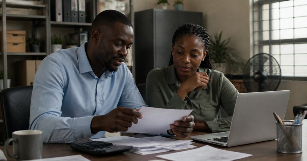 Realistic editorial featured image for How to Read Your Nigerian SME Bank Statement for a Business Loan