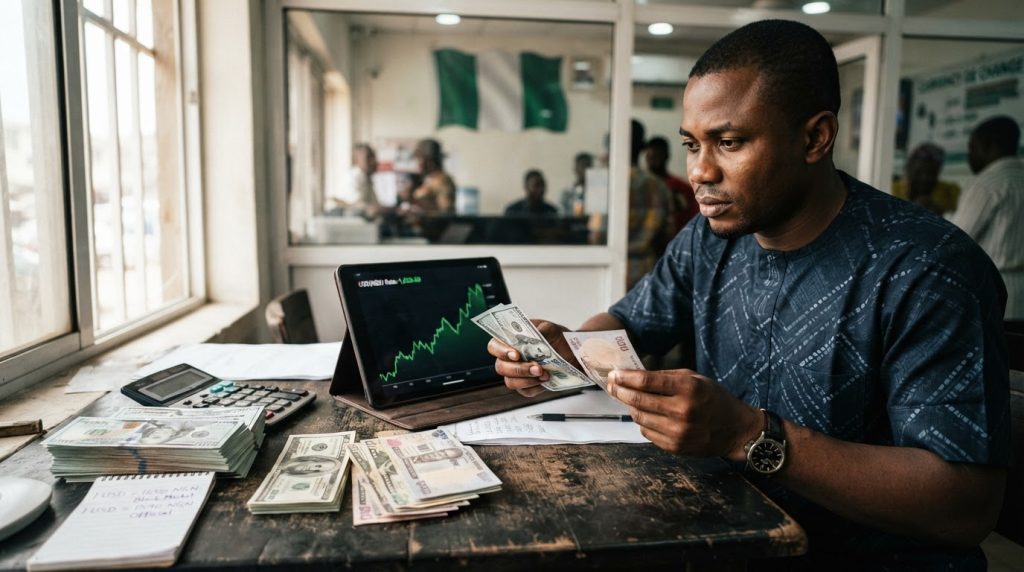 Realistic editorial image for 1 Dollar to Naira Today – Official & Black Market Rates (4 September
