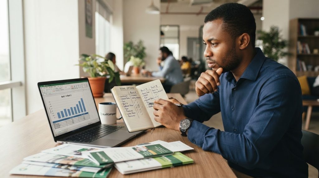 Realistic editorial image for Best Bank For Salary Account In Nigeria