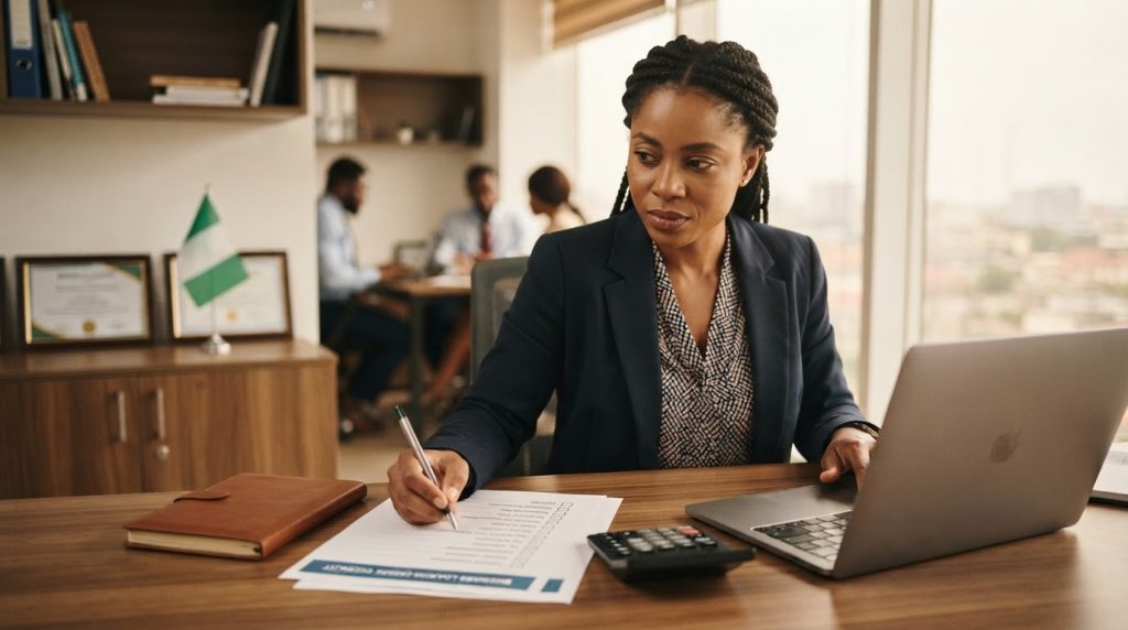 Realistic editorial image for Business Loan Readiness Checklist for Nigerian SMEs