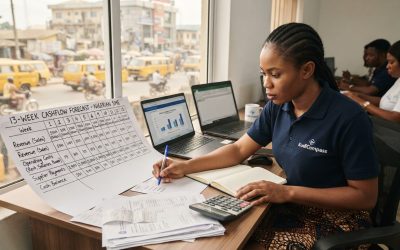 Realistic editorial image for How to Build a 13-Week Cashflow Forecast for a Nigerian Small Business