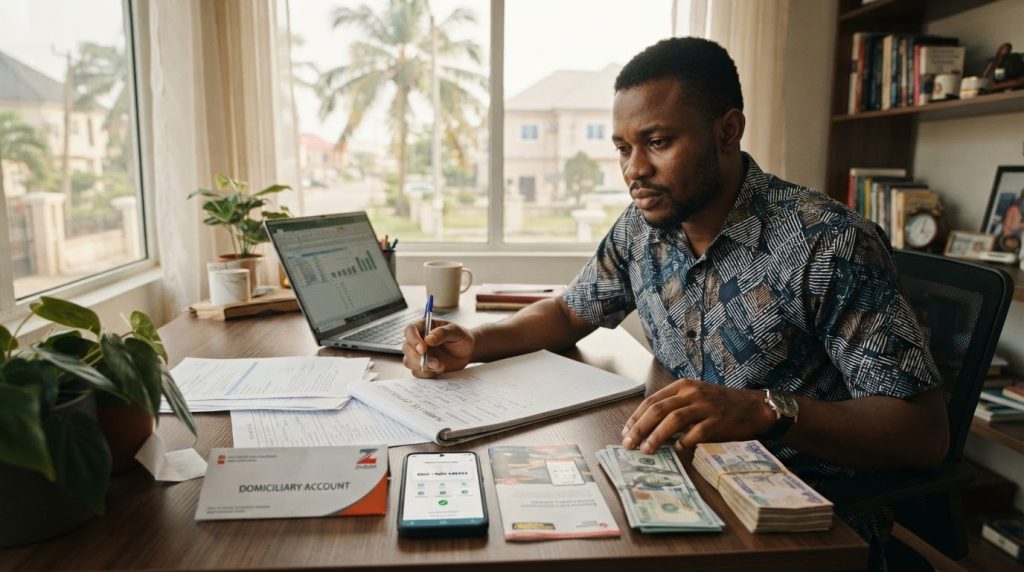 Realistic editorial image for Receive Dollars In Nigeria