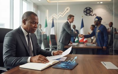 Realistic editorial image for Bolloré's Billions: The Investment Principle Behind Tinubu's Wooing