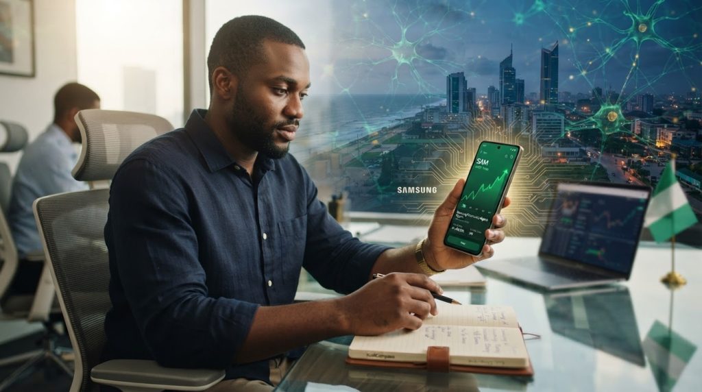 Realistic editorial image for Samsung's AI Windfall: How to Invest in the Tech Boom from Nigeria