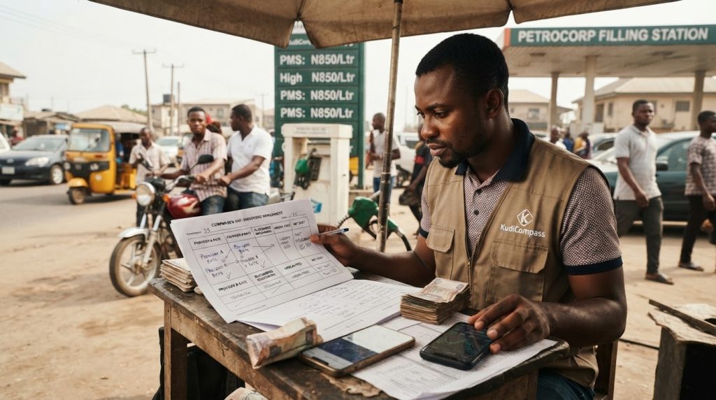 Realistic editorial image for Naira at N4,000/$? The True Cost of Fuel Subsidy's Return