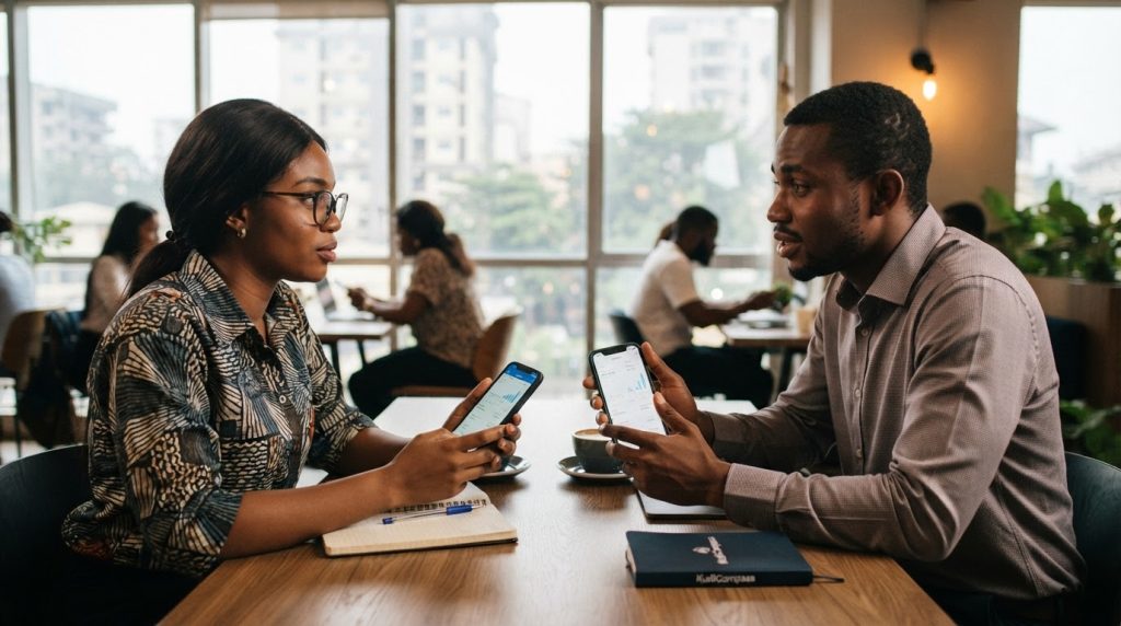 Realistic editorial image for Digital Banking Showdown: Parallex Bank vs. Top Fintechs for Your Naira