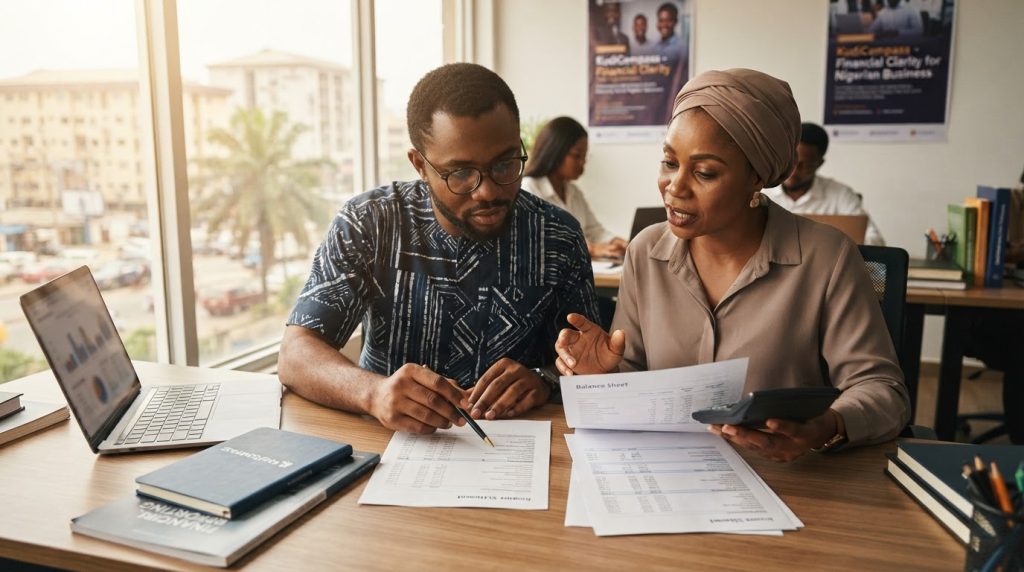 Realistic editorial image for IFRS and Financial Reporting Basics for Nigerian Founders and Operators