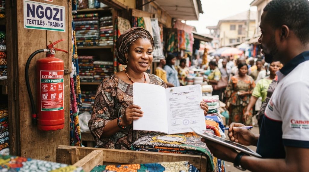 Realistic editorial image for Best Business Insurance for Nigerian Market Traders: Beyond Basic Fire Cover