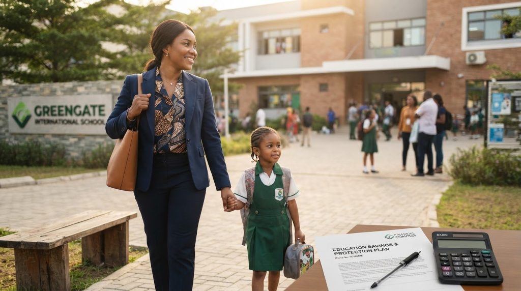Realistic editorial image for Education Insurance and School Fees Plans in Nigeria: What Parents Should Know