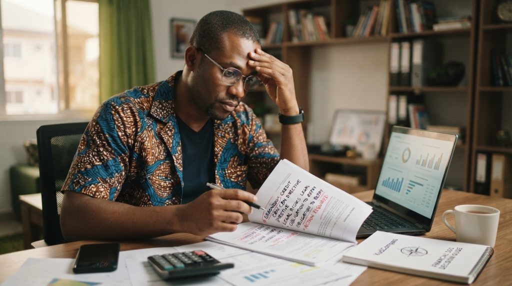 Realistic editorial image for CBN's Erroneous Credit Warning: Your Legal Risks and How to Act Now