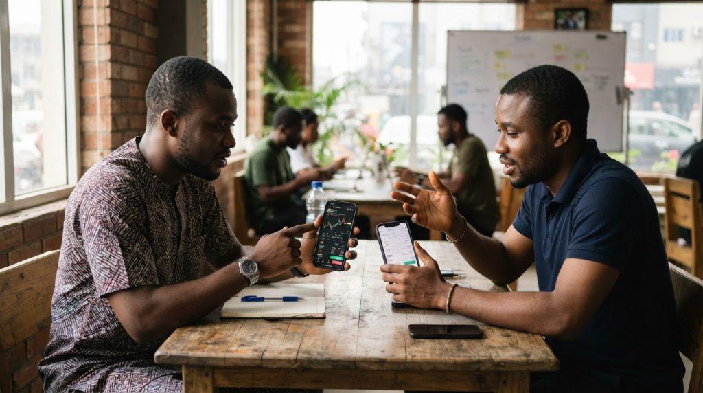 Realistic editorial image for Converting USDT to Naira: Binance P2P vs. Local Exchanges