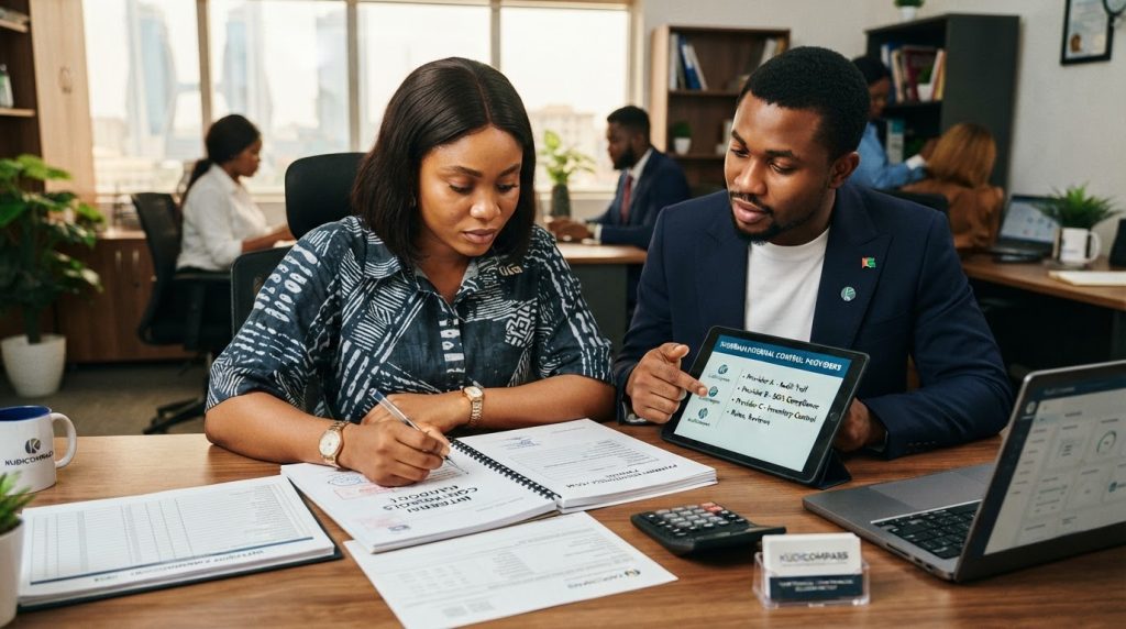 Realistic editorial image for Internal Controls for Nigerian SMEs: Payments Approvals Inventory and Fraud Prevention