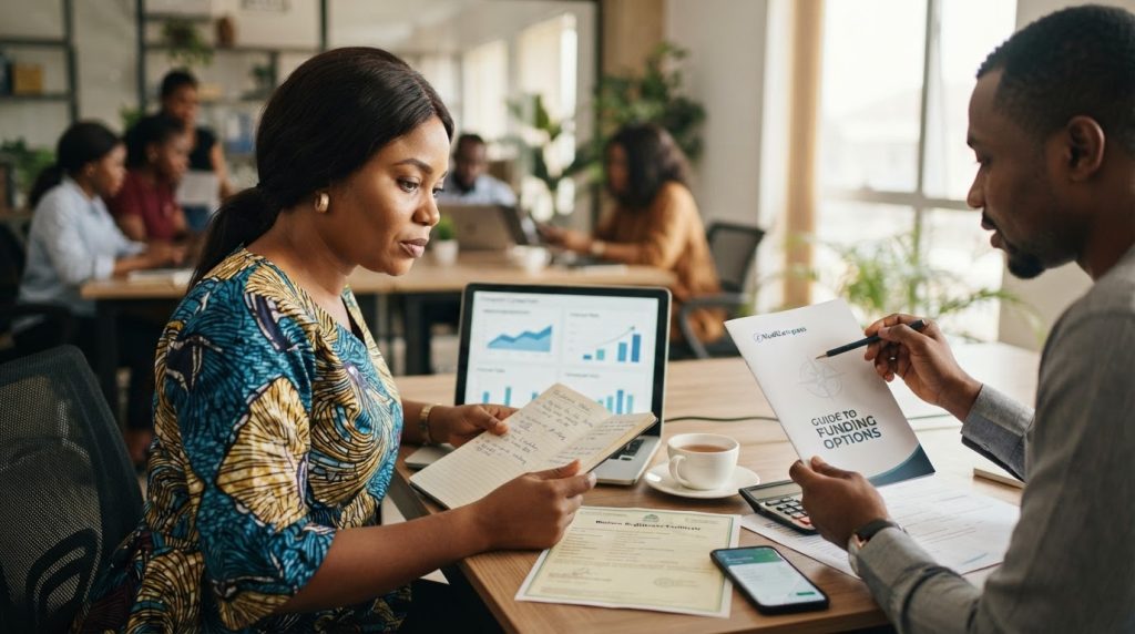 Realistic editorial image for Women-Owned Business Funding in Nigeria: Grants Loans Networks and Documentation
