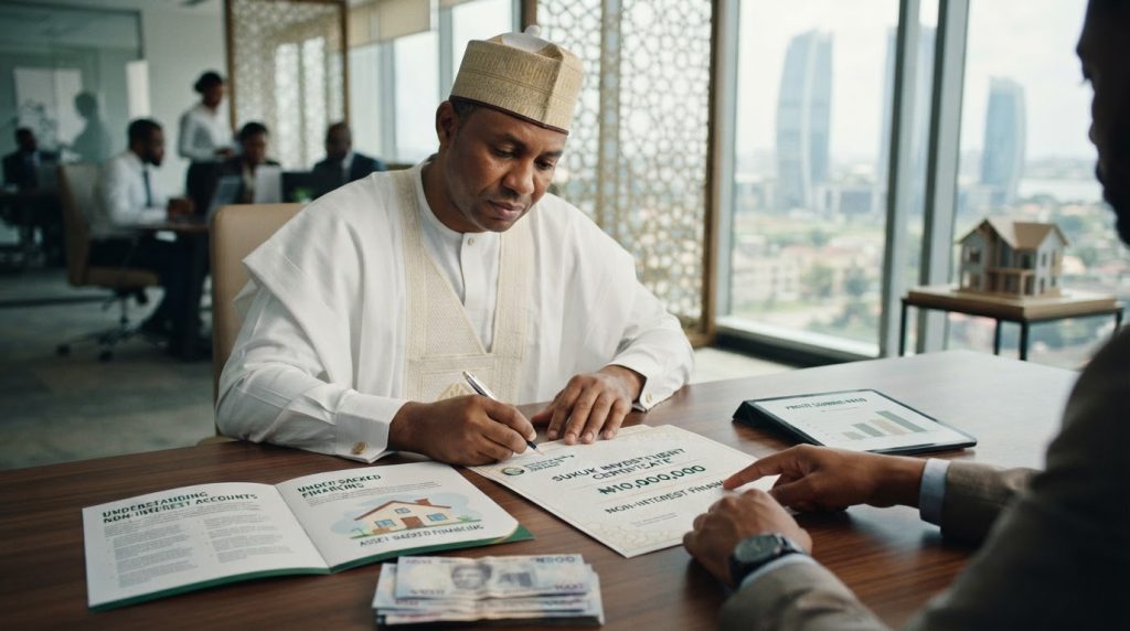 Realistic editorial image for Islamic Banking in Nigeria: Non-Interest Accounts Financing Sukuk and Who It Fits